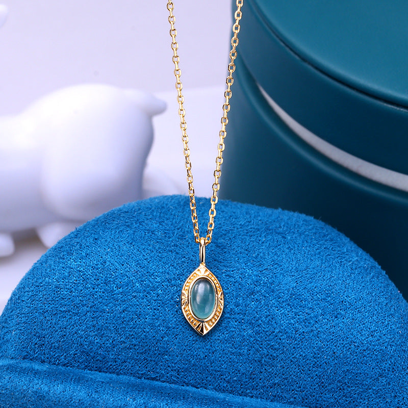 blue topaz and olive water drop necklace - MRSLM
