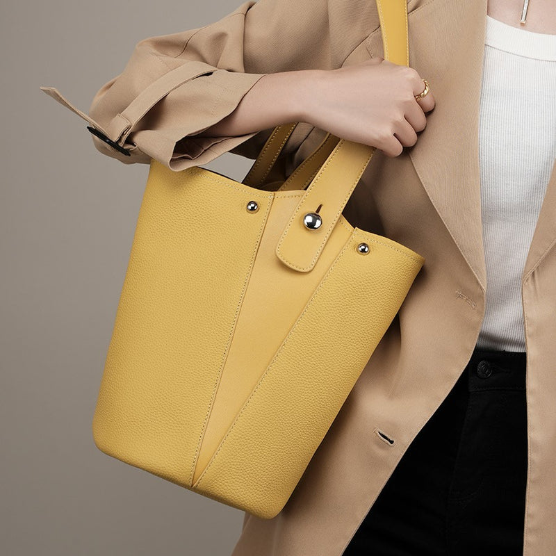 leather bucket shoulder bag - MRSLM