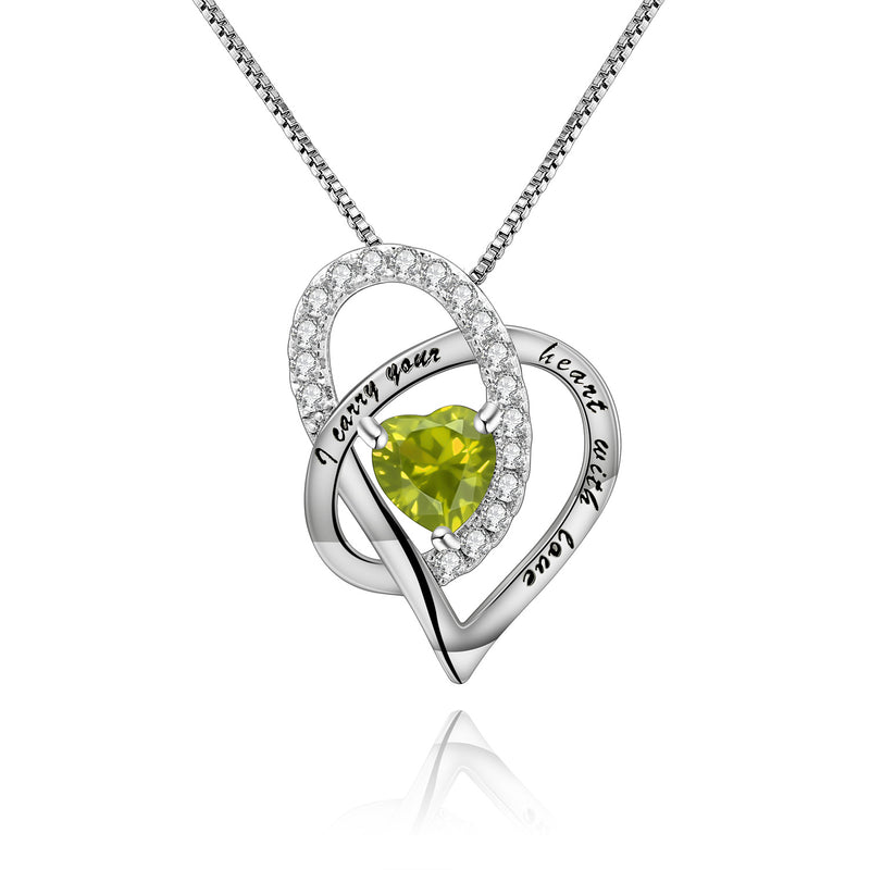 birthstone silver pendant necklace, view 5 - MRSLM