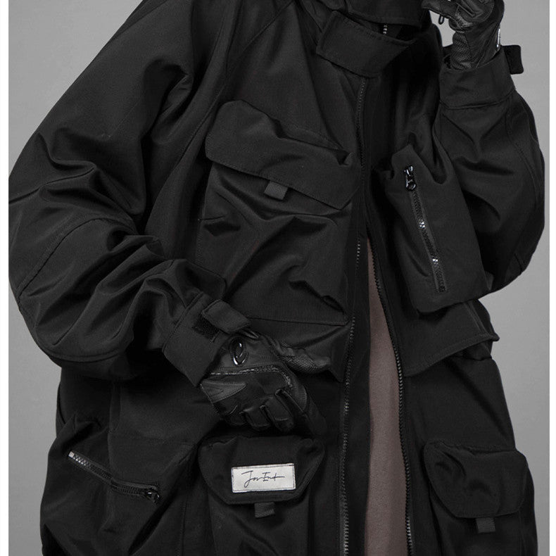 men's loose hooded work jacket, view 6 - MRSLM