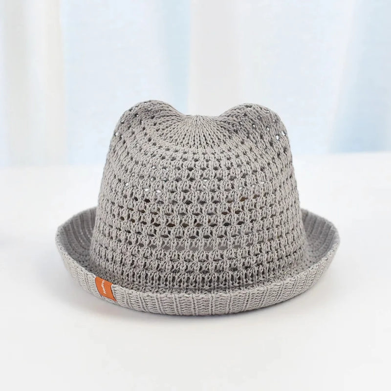 summer sunshade hat with cat ears, view 3 - MRSLM