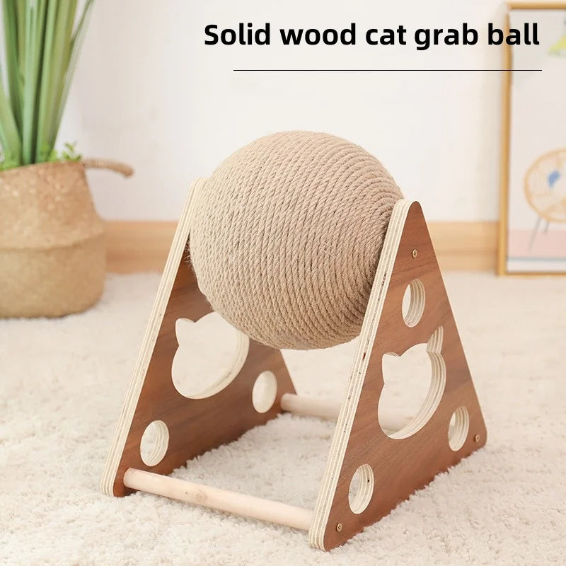 natural sisal cat scratching ball, view 5 - MRSLM