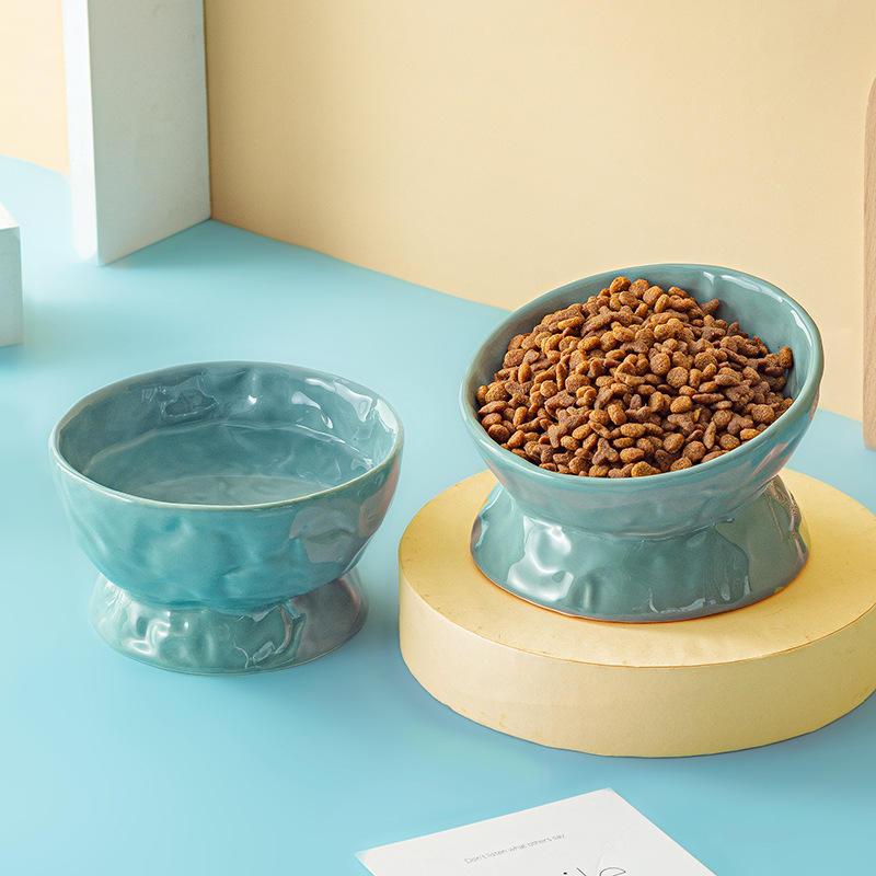 ceramic cat food and water bowl, view 8 - MRSLM