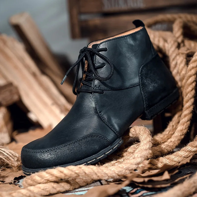 vintage british leather ankle boots, view 4 - MRSLM