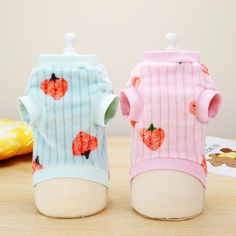 strawberry fleece vest for dogs and cats, view 7 - MRSLM