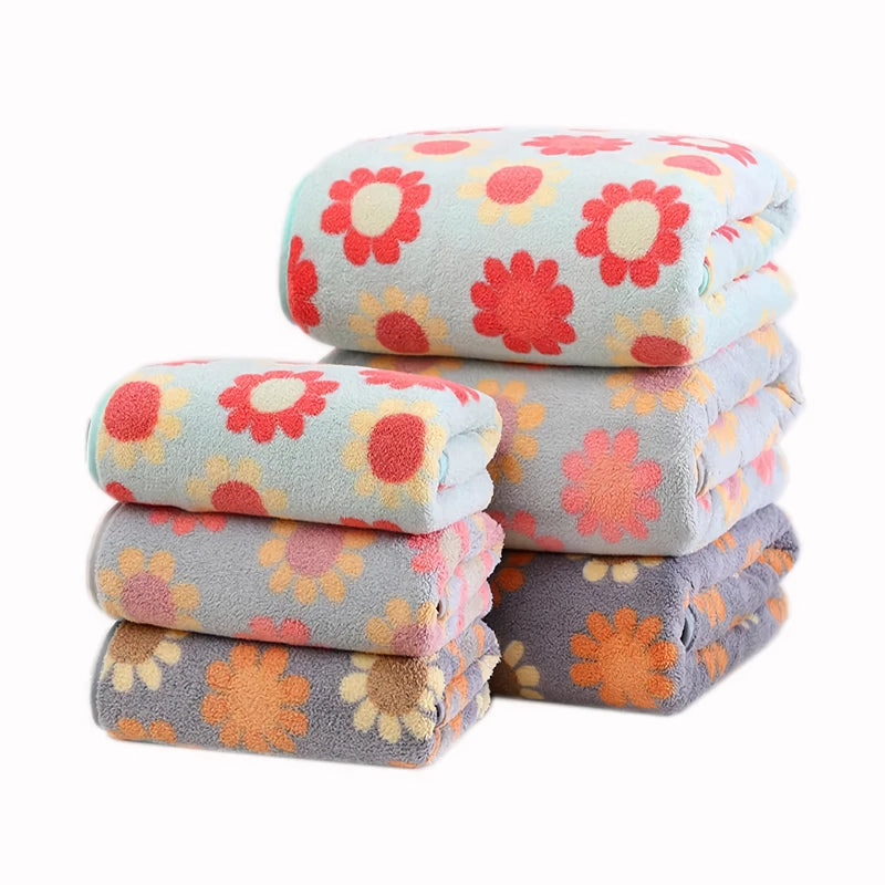 microfiber floral bathroom towel set, view 10 - MRSLM
