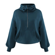 women's half-zip hoodie with pockets, view 14 - MRSLM