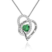 birthstone silver pendant necklace, view 6 - MRSLM
