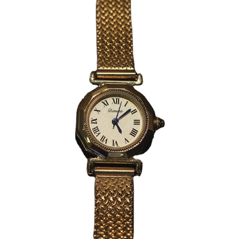 Women's retro gold steel watch, view 5 - MRSLM