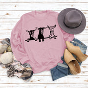 cute alpaca print crew neck sweatshirt, view 12 - MRSLM