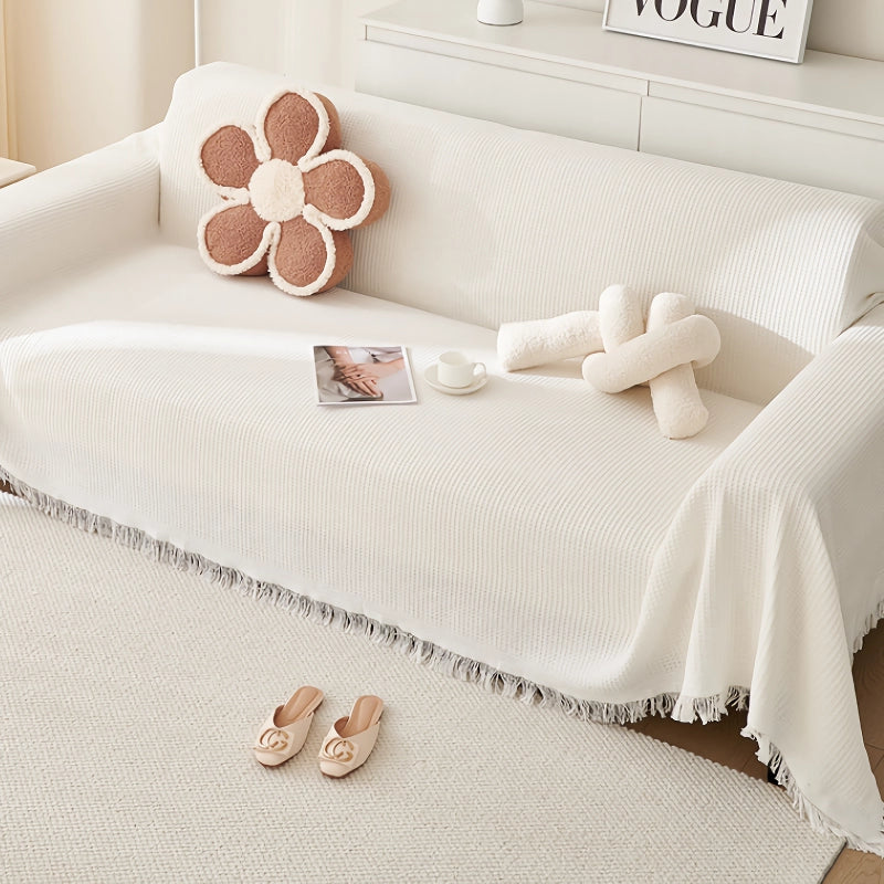 Woven cotton sofa cover blanket, view 5 - MRSLM