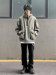 hooded half-zip windbreaker jacket, view 6 - MRSLM