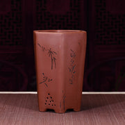 Purple sand hexagonal plant pot, view 3 - MRSLM