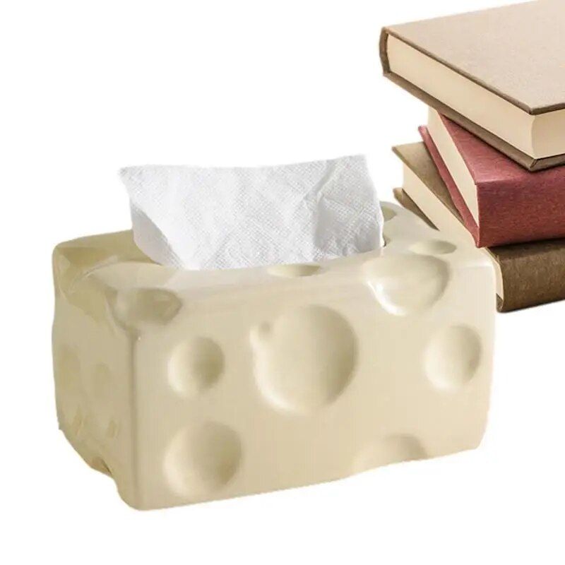 cheese-shaped ceramic tissue box, view 10 - MRSLM