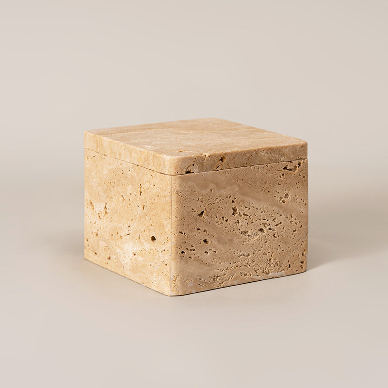 Travertine storage box with lid - MRSLM