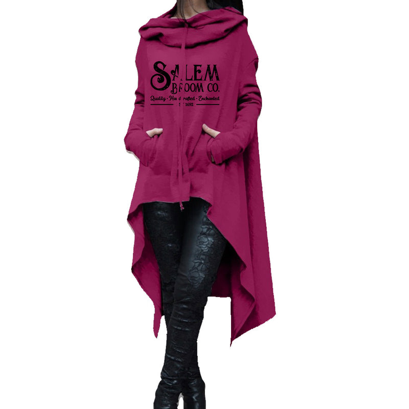 women's irregular hem hooded sweater, view 7 - MRSLM