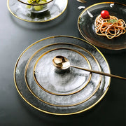 nordic glass dinner plates set, view 7 - MRSLM