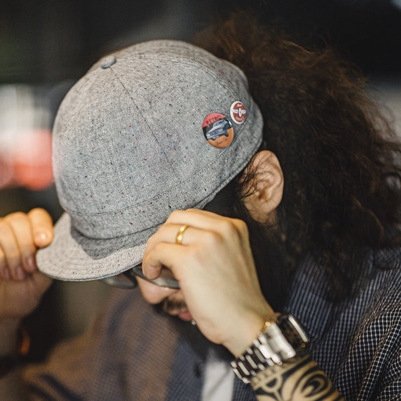 flat brim peaked cap, view 3 - MRSLM