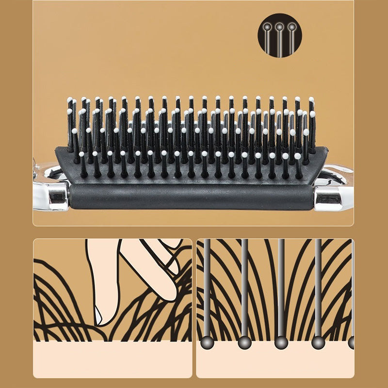 portable foldable hair brush with mirror, view 6 - MRSLM