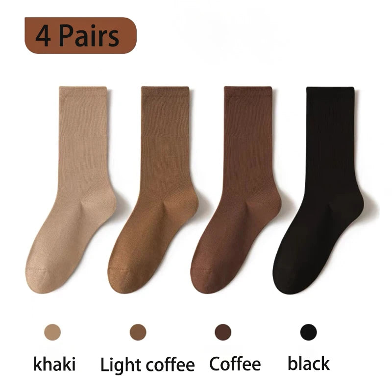 4 pairs women's loose cotton socks, view 8 - MRSLM