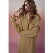 plus size hoodie knitted dress, view 4 - MRSLM