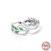 sterling silver green branch stud earrings, view 3 - MRSLM