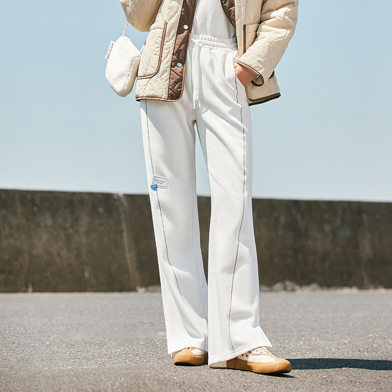 chic wide-leg slit trousers for women, view 5 - MRSLM