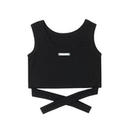 women's cotton short strap vest, view 2 - MRSLM