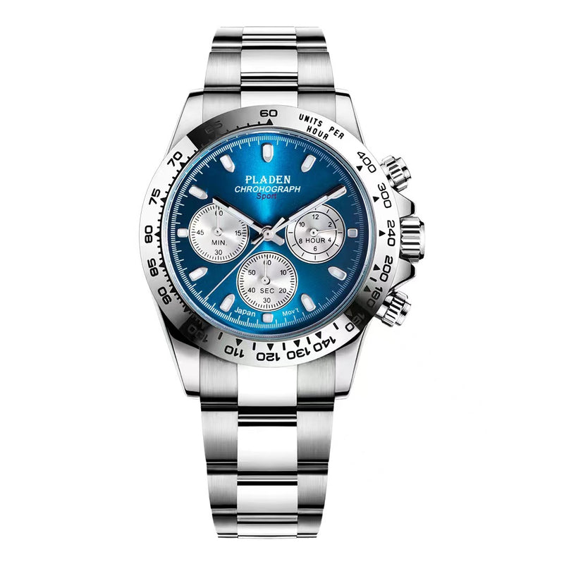 men's steel band luminous quartz watch, view 6 - MRSLM