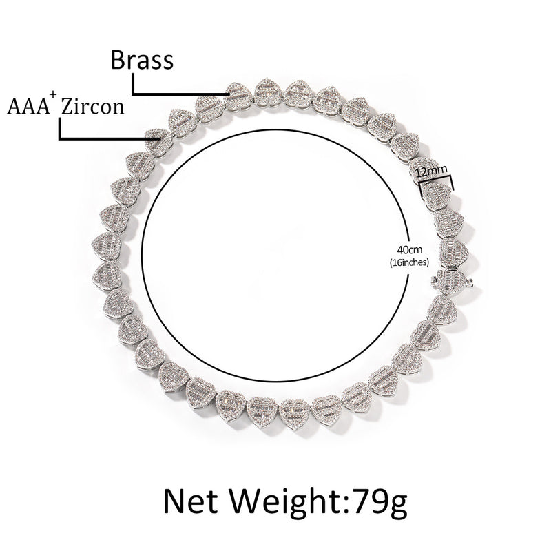 heart zirconium necklace, view 2 - MRSLM