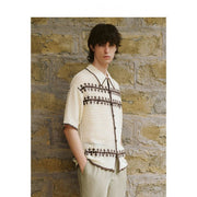 men's contrast color short-sleeved sweater, view 4 - MRSLM