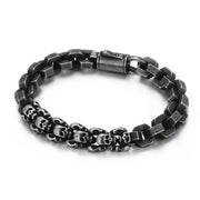 stitching skull titanium steel bracelet, view 6 - MRSLM