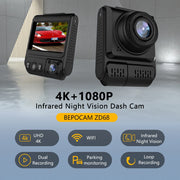 4k dual lens dash cam, view 2 - MRSLM