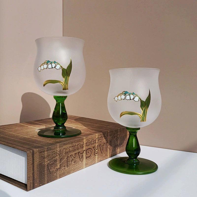crystal glass lily goblet, view 3 - MRSLM