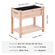 elevated wooden garden bed planter kit, view 2 - MRSLM