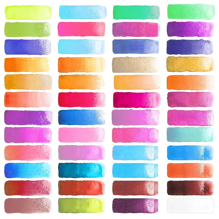 48 Colors Watercolor Paint Set with Water Brushes - Perfect for Artists &amp; Beginners