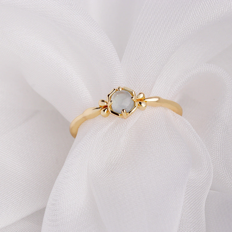 aquamarine gold plated 925 silver thin ring, view 5 - MRSLM