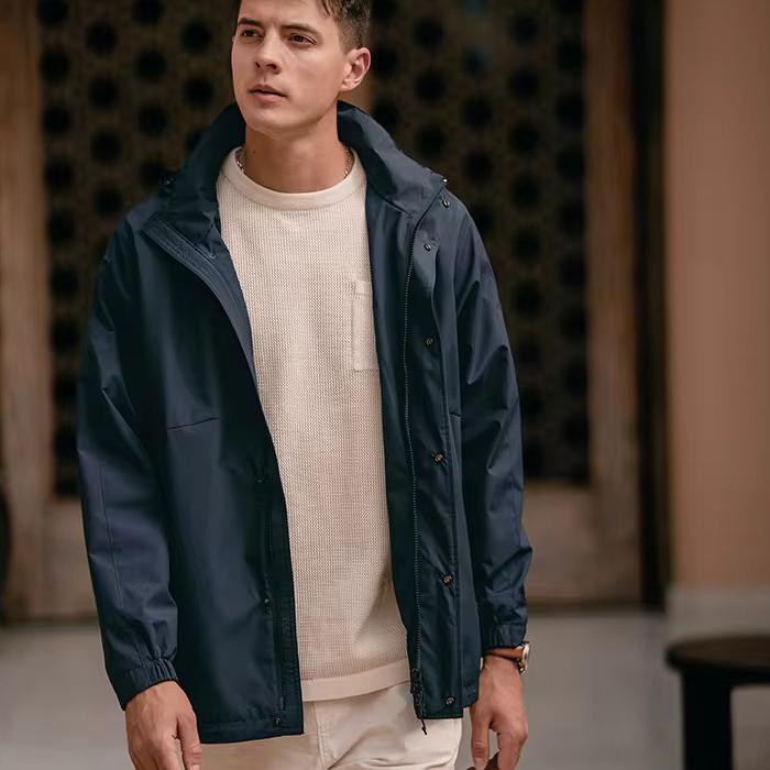 men's oversize windbreaker jacket with detachable hood - MRSLM
