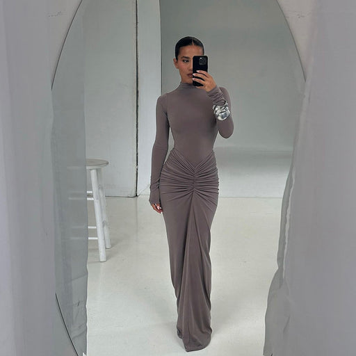 women's pleated high-waist dress - MRSLM