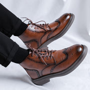 men's brogue leather ankle boots, view 5 - MRSLM