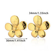 floral stainless steel stud earrings, view 7 - MRSLM