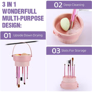 silicone makeup brush cleaner and drying bowl, view 5 - MRSLM