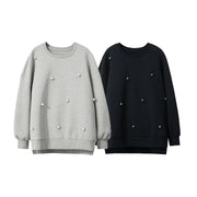 oversized casual pullover with embroidered flares, view 9 - MRSLM
