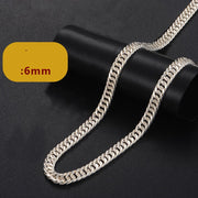 men's bold silver Cuban chain necklace, view 9 - MRSLM