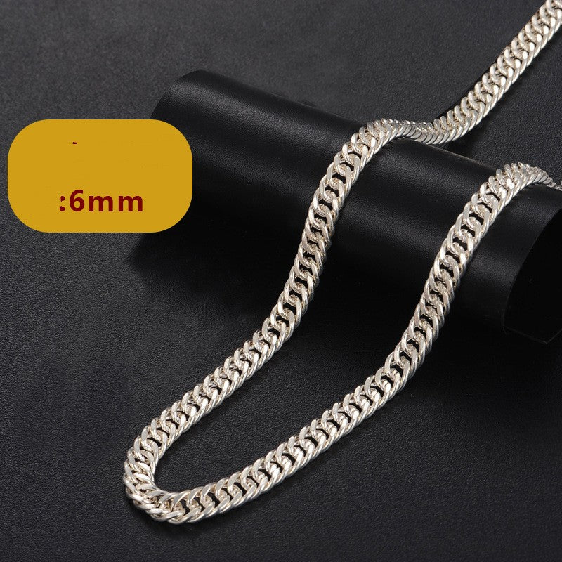 men's bold silver Cuban chain necklace, view 9 - MRSLM