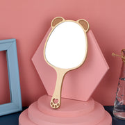 wooden handheld makeup mirror, view 4 - MRSLM