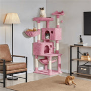 pink multi-level cat tree tower, view 7 - MRSLM
