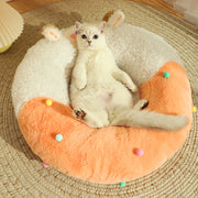 Cozy round plush pet nest bed, view 5 - MRSLM