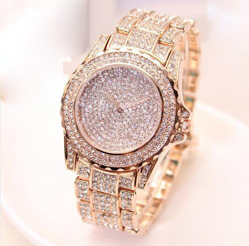 simple stone-accent steel band ladies watch, view 2 - MRSLM