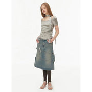 metallic silver pleated tank top, view 6 - MRSLM